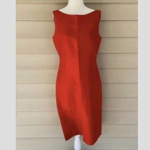 Jones & Co Silk Sheath Dress Fiery Orange Size 10